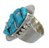 Silver Turquoise Inlay Ring Size 5-1/2 AX88090